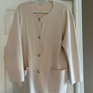 J.Crew Light Tan Sweater with Gold Buttons